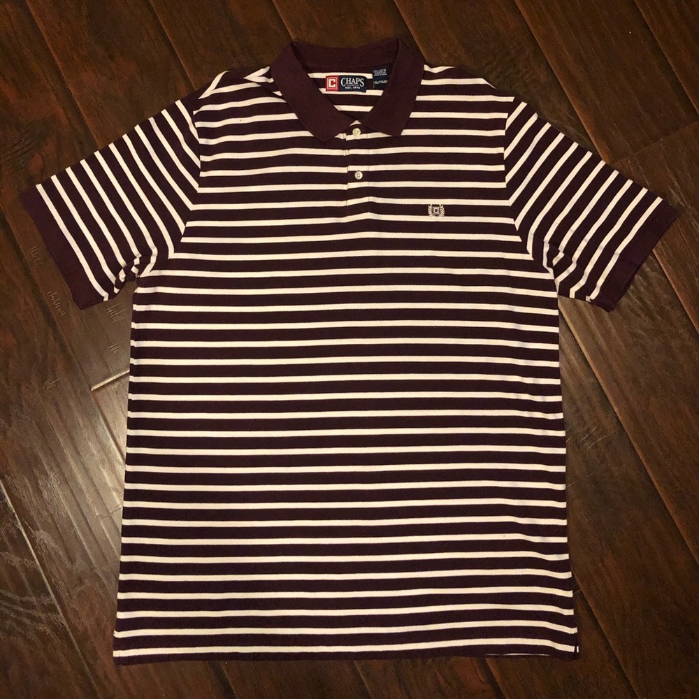 Men’s chaps burgundy and white polo shirt